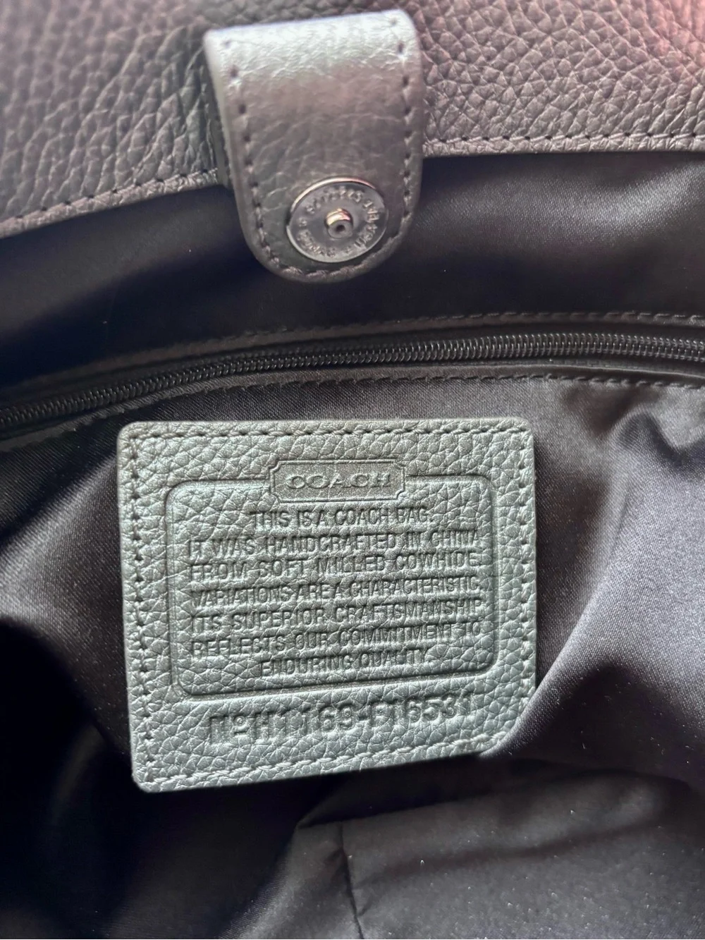 Coach Penelope Carryall Metallic Silver Leather Turnlock Tote